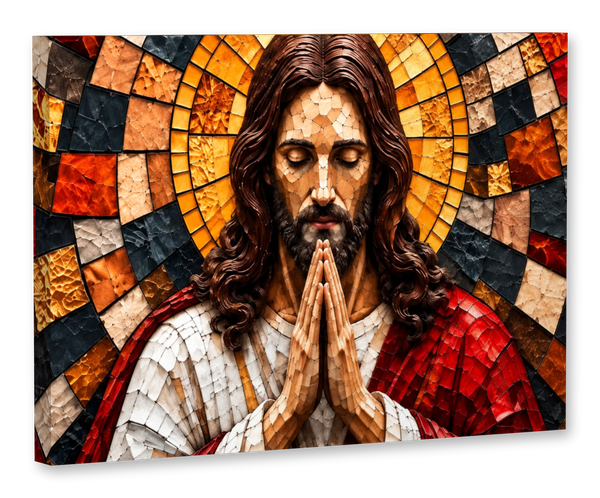 Cuadro Jesús en Oración Vitral Sagrado – Exclusivo