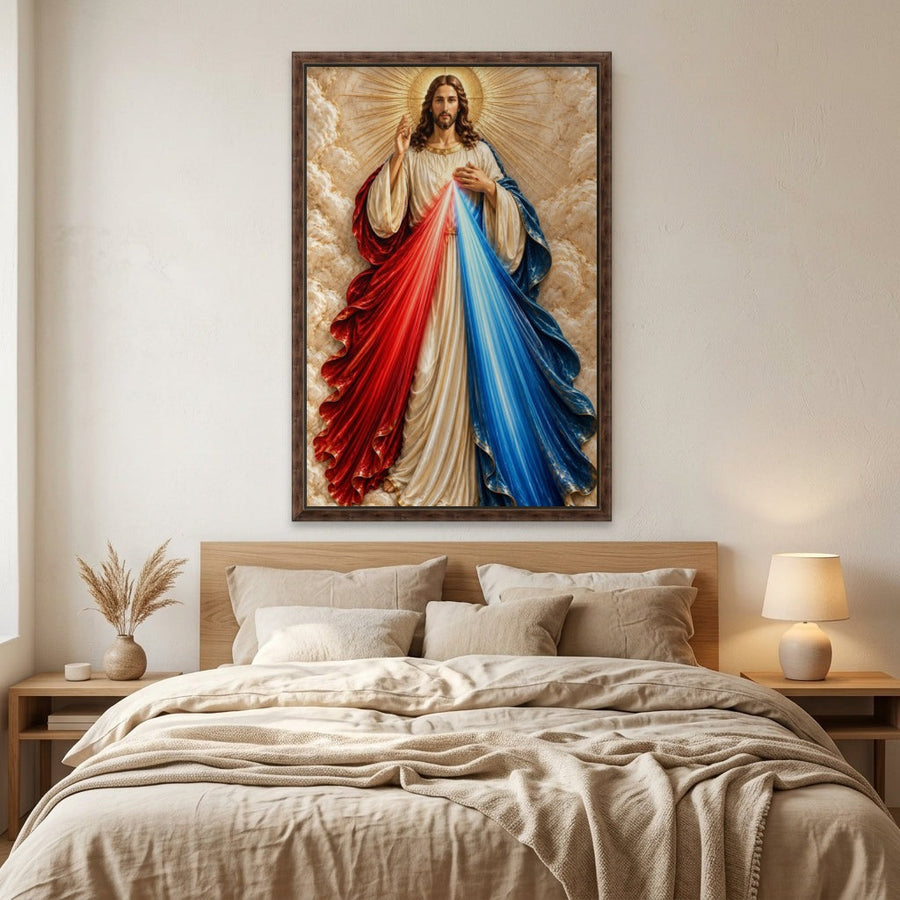 Cuadro Jesús de la Divina Misericordia con marco