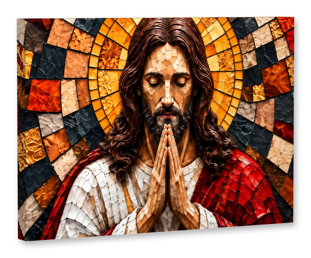 Cuadro Jesús en Oración Vitral